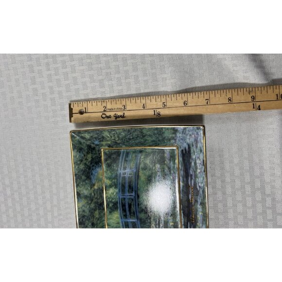 Gobel 0"Claude Monet Japanese Bridge Gold Rimmed decorative only Porcelain Tray - Picture 9 of 10